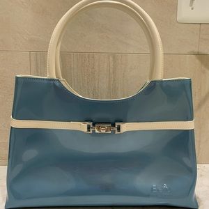 Beijo Aqua Patent Leather Handbag